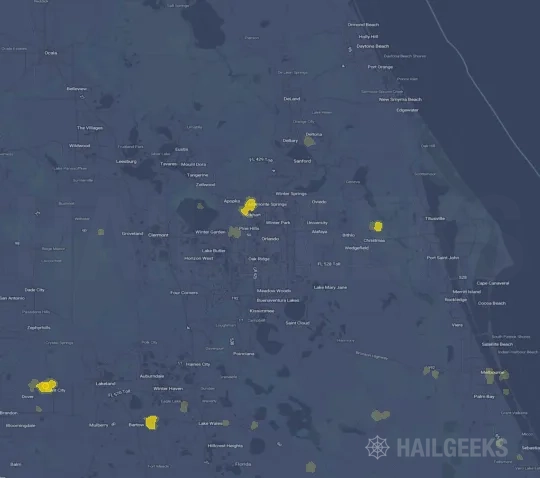 Hail map for Orlando, FL