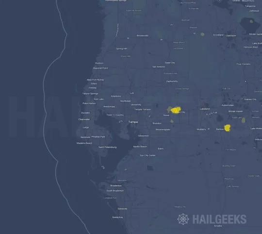 Hail map for Tampa, FL