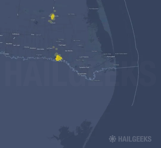 Hail map for Brownsville, TX