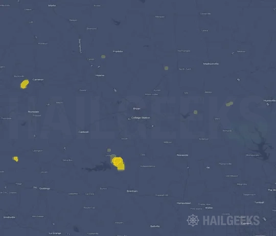 Hail map for College Station, TX