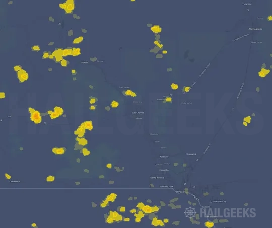 Hail map for Las Cruces, NM