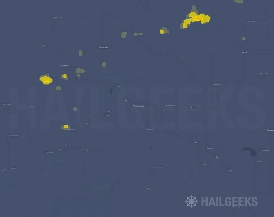 Hail map for Woodward, OK