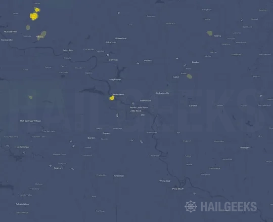 Hail map for Little Rock, AR