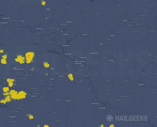 Hail map for Little Rock, AR
