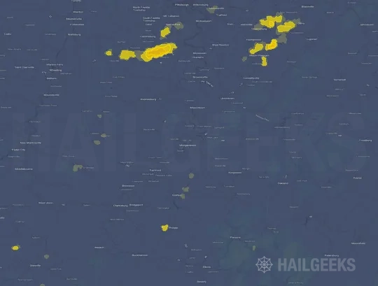Hail map for Morgantown, WV