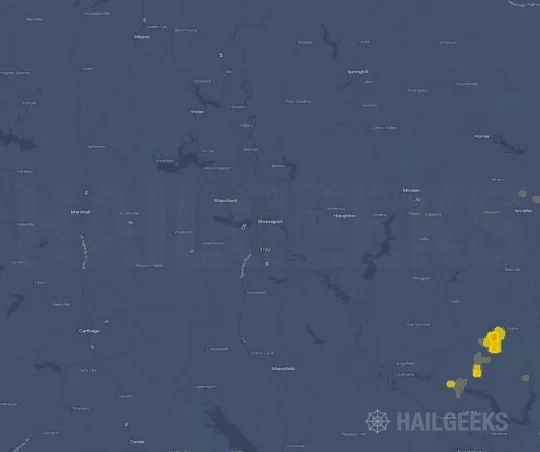 Hail map for Shreveport, LA