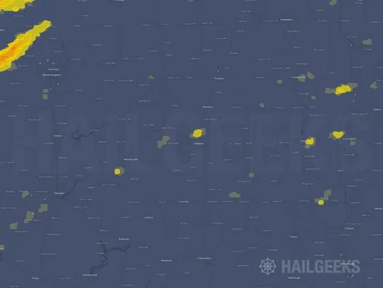Hail map for Champaign, IL on Sep 15, 2026