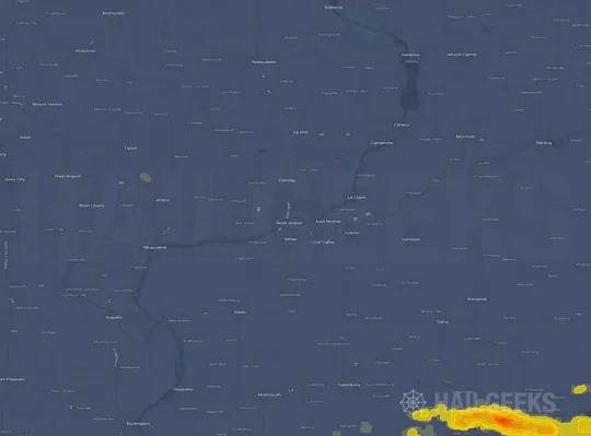 Hail map for Davenport, IA