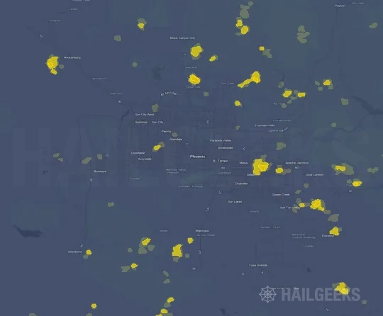 Hail map for Phoenix, AZ
