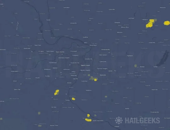 Hail map for Saint Louis, MO
