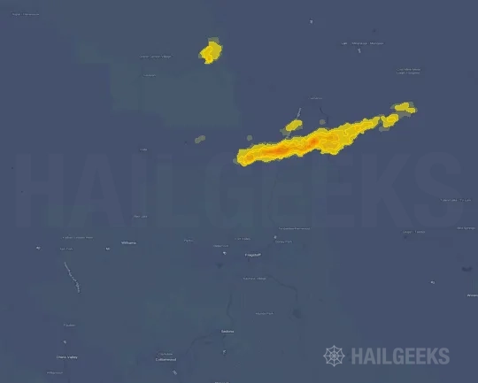 Hail map for Flagstaff, AZ on Sep 17, 2026