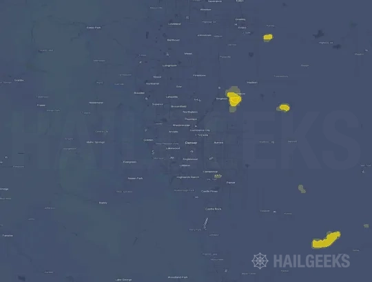 Hail map for Denver, CO on Sep 18, 2026