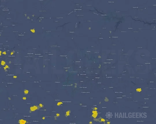 Hail map for Durham, NC on Sep 18, 2026