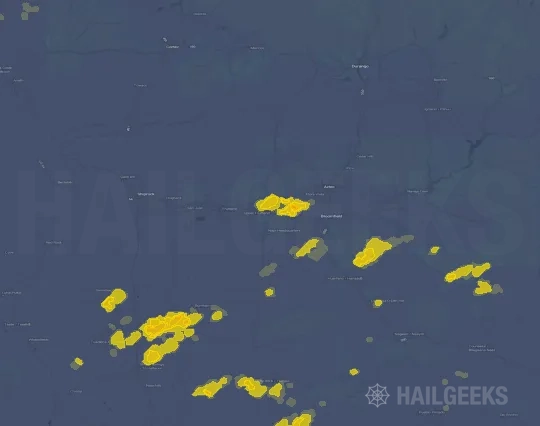 Hail map for Farmington, NM on Sep 18, 2026