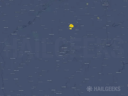 Hail map for Springfield, IL on Sep 18, 2026