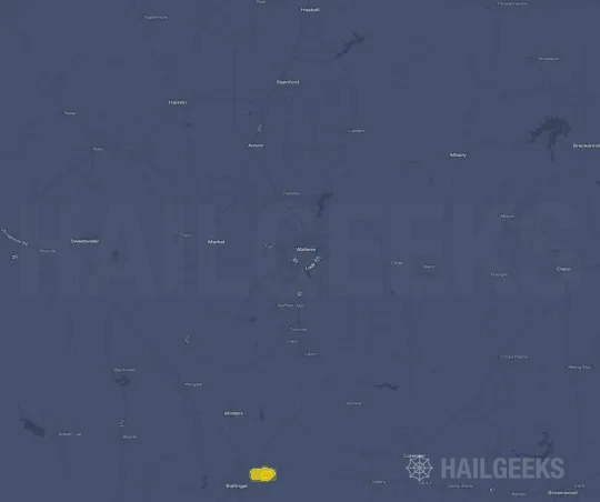 Hail map for Abilene, TX on Sep 19, 2026