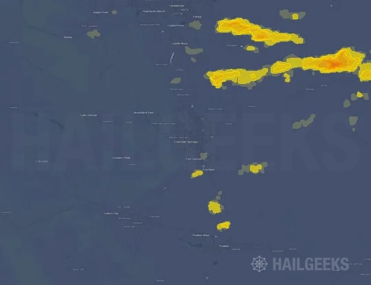 Hail map for Colorado Springs, CO on Sep 19, 2026