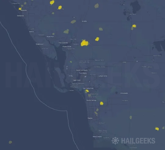 Hail map for Fort Myers, FL on Sep 19, 2026