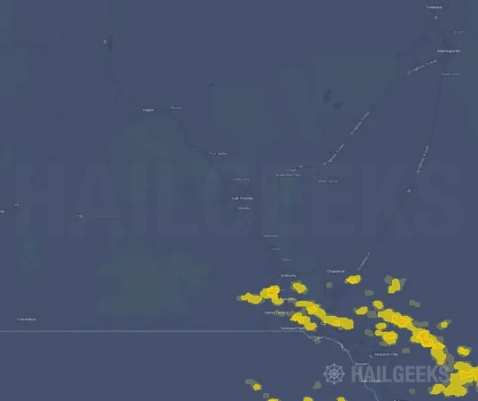 Hail map for Las Cruces, NM on Sep 19, 2026
