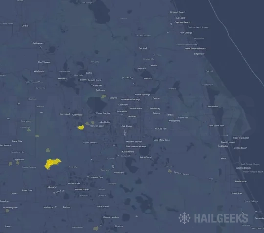 Hail map for Orlando, FL on Sep 19, 2026