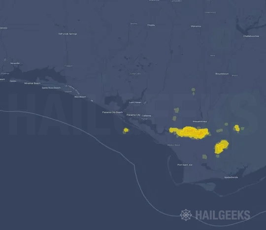 Hail map for Panama City, FL on Sep 19, 2026