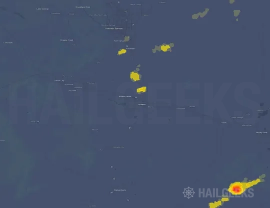 Hail map for Pueblo, CO on Sep 19, 2026