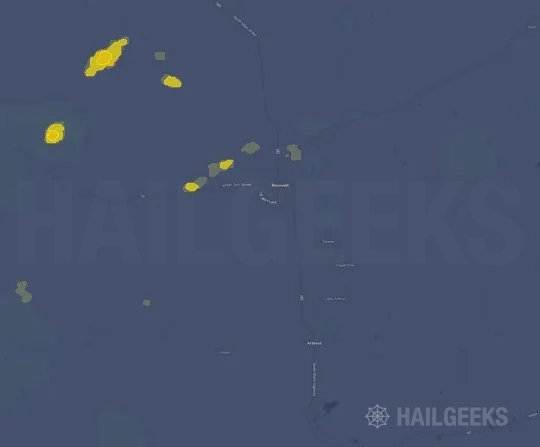 Hail map for Roswell, NM on Sep 19, 2026
