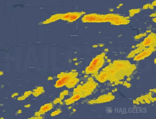 Hail map for Salina, KS on Sep 19, 2026