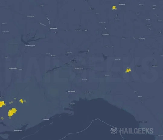 Hail map for Tallahassee, FL on Sep 19, 2026