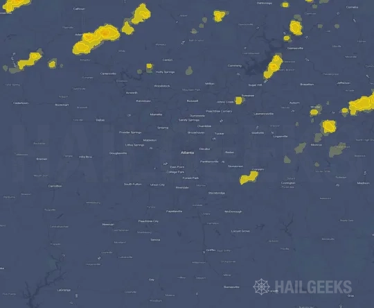 Hail map for Atlanta, GA on Sep 20, 2026