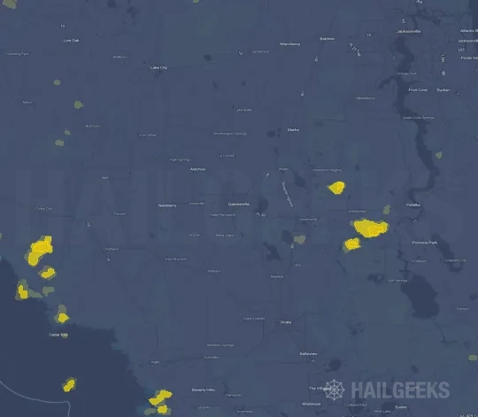 Hail map for Gainesville, FL on Sep 20, 2026