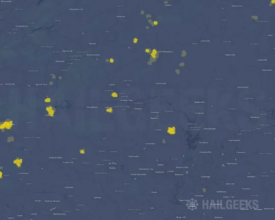 Hail map for Hickory, NC on Sep 20, 2026
