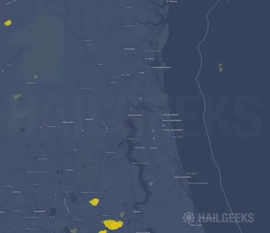 Hail map for Jacksonville, FL on Sep 20, 2026