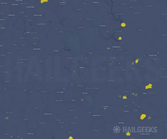 Hail map for Macon, GA on Sep 20, 2026