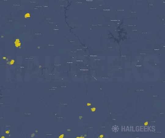 Hail map for Montgomery, AL on Sep 20, 2026