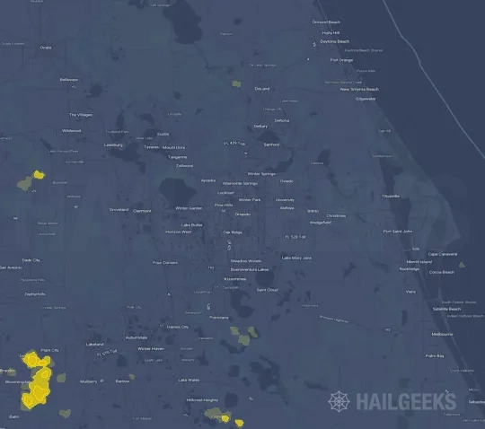 Hail map for Orlando, FL on Sep 20, 2026