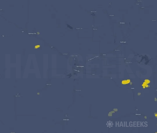 Hail map for San Angelo, TX on Sep 20, 2026