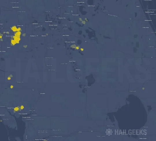 Hail map for Sebring, FL on Sep 20, 2026