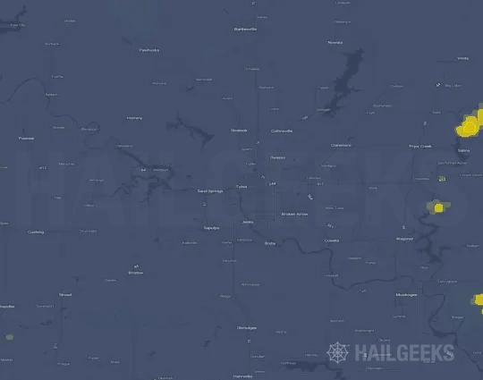 Hail map for Tulsa, OK on Sep 20, 2026