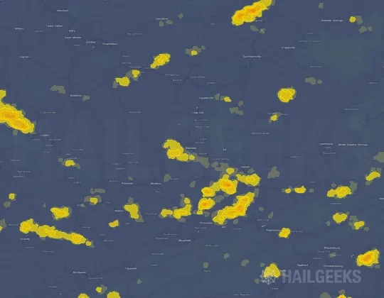 Hail map for Beckley, WV