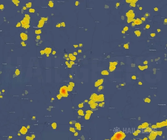 Hail map for Meridian, MS on Sep 21, 2026