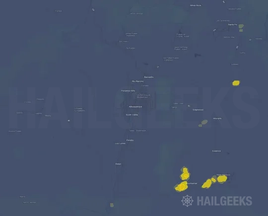 Hail map for Albuquerque, NM on Sep 22, 2026