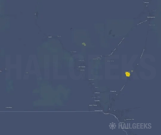 Hail map for Las Cruces, NM on Sep 22, 2026