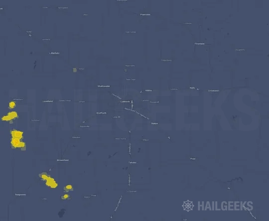 Hail map for Lubbock, TX on Sep 22, 2026