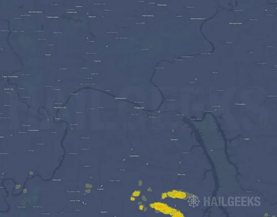 Hail map for Paducah, KY on Sep 22, 2026
