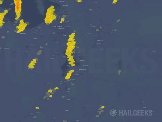 Hail map for Provo, UT on Sep 22, 2026