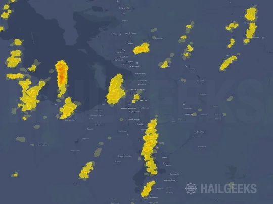Hail map for Salt Lake City, UT on Sep 22, 2026