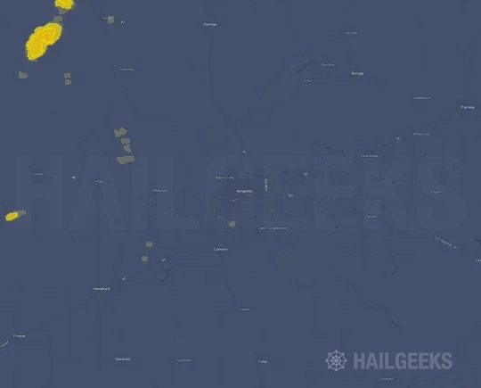 Hail map for Amarillo, TX on Sep 23, 2026