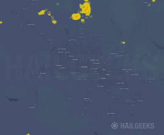 Hail map for Phoenix, AZ on Sep 23, 2026