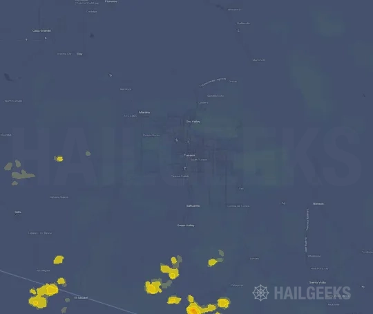 Hail map for Tucson, AZ on Sep 23, 2026